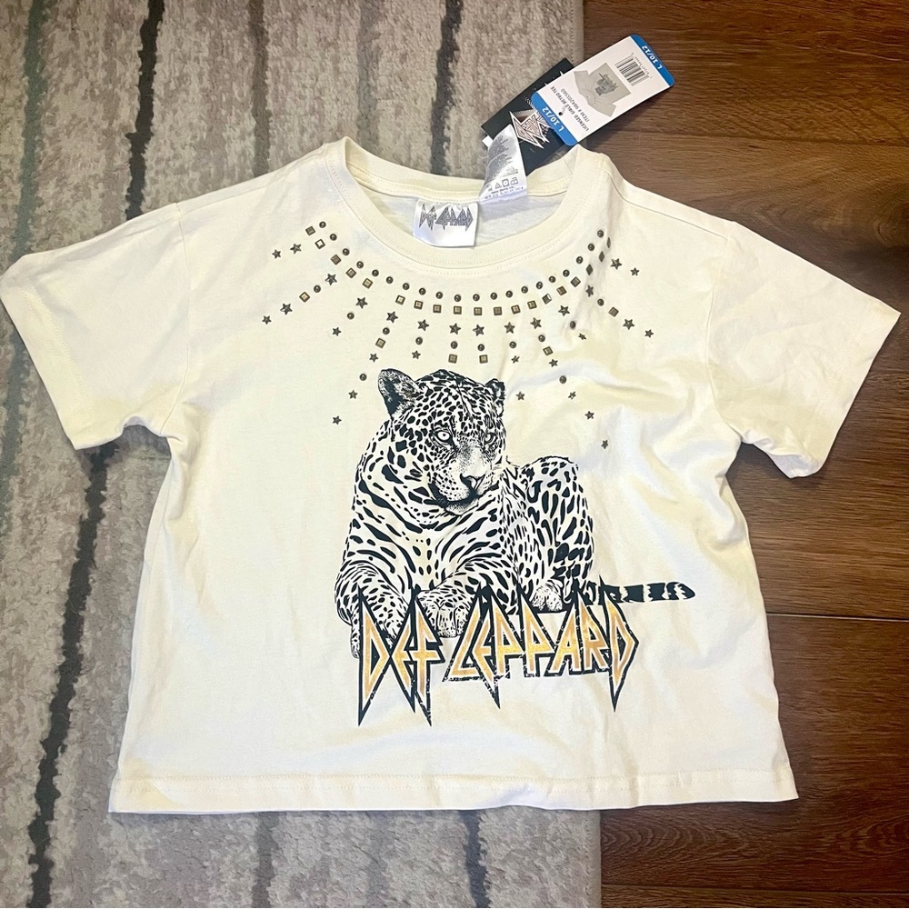 Kids Graphic T-Shirt - Cream, Def Leppard